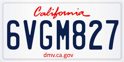 CA license plate 6VGM827