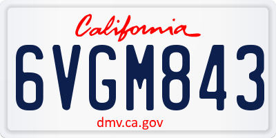 CA license plate 6VGM843