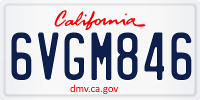 CA license plate 6VGM846