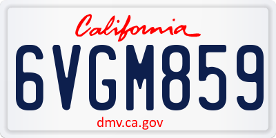 CA license plate 6VGM859