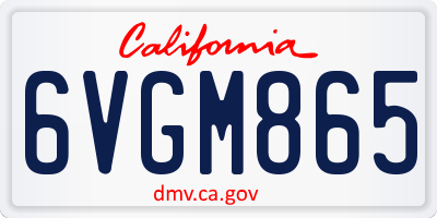 CA license plate 6VGM865