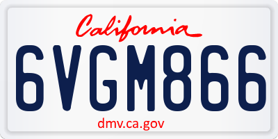 CA license plate 6VGM866