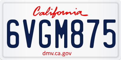 CA license plate 6VGM875