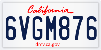 CA license plate 6VGM876