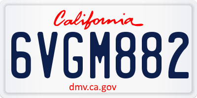 CA license plate 6VGM882