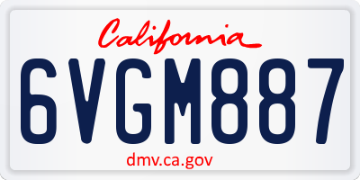 CA license plate 6VGM887