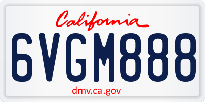 CA license plate 6VGM888