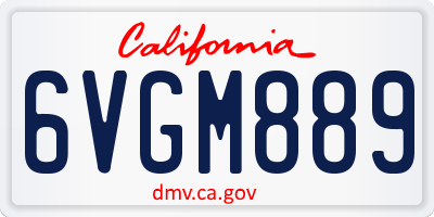 CA license plate 6VGM889