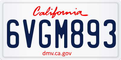 CA license plate 6VGM893
