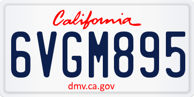 CA license plate 6VGM895