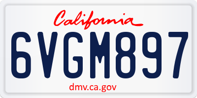 CA license plate 6VGM897