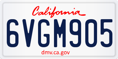 CA license plate 6VGM905