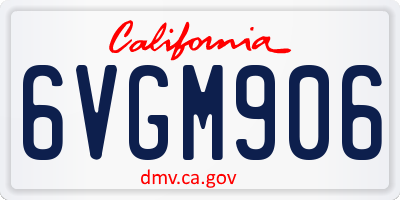 CA license plate 6VGM906