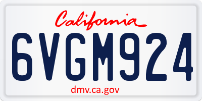 CA license plate 6VGM924