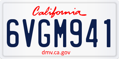 CA license plate 6VGM941