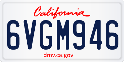 CA license plate 6VGM946