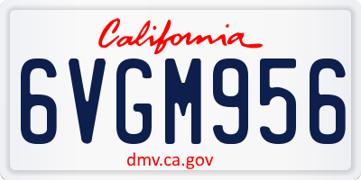 CA license plate 6VGM956