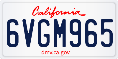 CA license plate 6VGM965