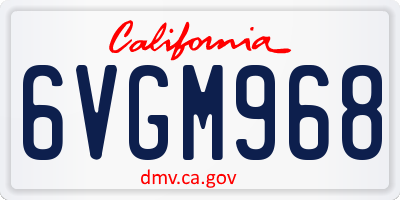 CA license plate 6VGM968