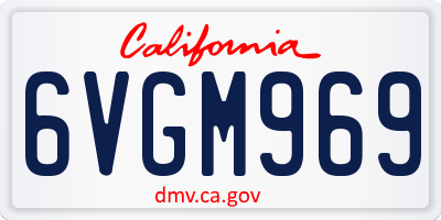 CA license plate 6VGM969