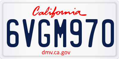 CA license plate 6VGM970