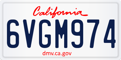 CA license plate 6VGM974
