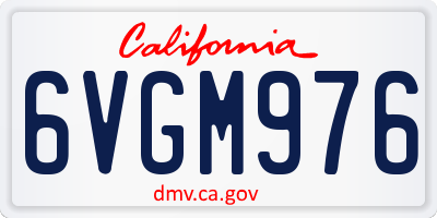 CA license plate 6VGM976