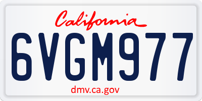CA license plate 6VGM977