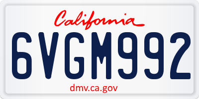 CA license plate 6VGM992