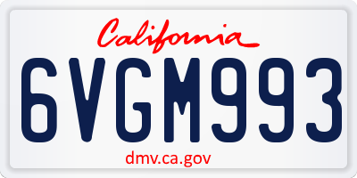 CA license plate 6VGM993
