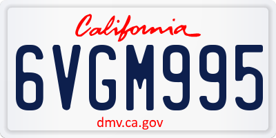 CA license plate 6VGM995
