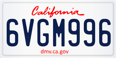 CA license plate 6VGM996