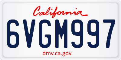 CA license plate 6VGM997
