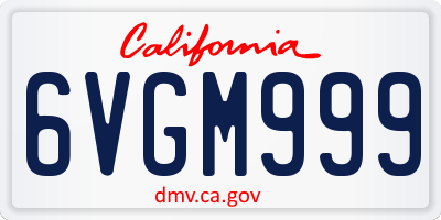 CA license plate 6VGM999