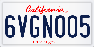 CA license plate 6VGN005