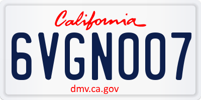 CA license plate 6VGN007