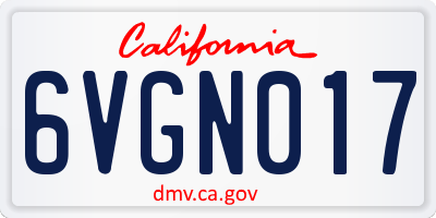 CA license plate 6VGN017