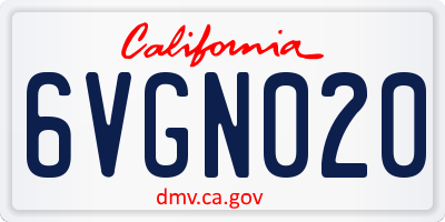 CA license plate 6VGN020
