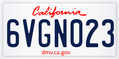 CA license plate 6VGN023