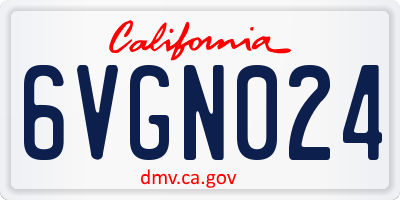 CA license plate 6VGN024