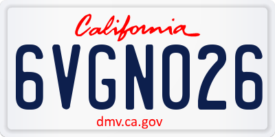 CA license plate 6VGN026