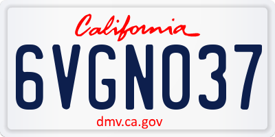 CA license plate 6VGN037