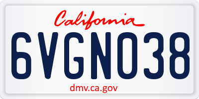 CA license plate 6VGN038