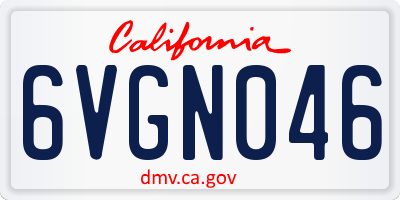 CA license plate 6VGN046