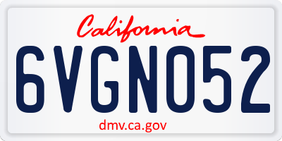 CA license plate 6VGN052
