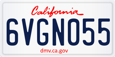 CA license plate 6VGN055