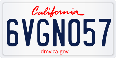 CA license plate 6VGN057