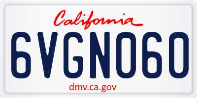 CA license plate 6VGN060