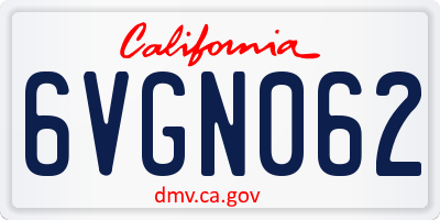 CA license plate 6VGN062