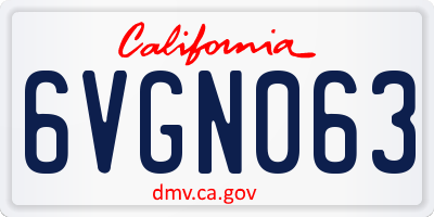 CA license plate 6VGN063